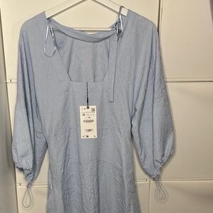 Zara Light Blue High Low Dress
